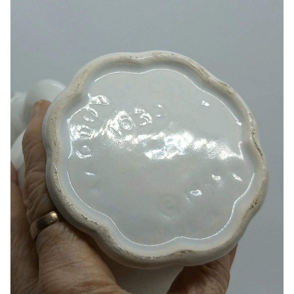 MCM MADDUX of CALIFORNIA Ceramic White Gold 3 Candle Taper 12 